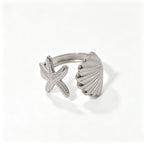 Starfish Gold Open Ring– Waterproof Stainless Steel