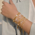 Paperclip Chain & Pavé Zirconia Bracelet – Waterproof 18K Gold