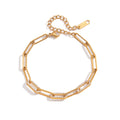 Paperclip Chain & Pavé Zirconia Bracelet – Waterproof 18K Gold