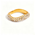 Waterproof Pave Zirconia Statement Layering Ring