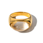 Waterproof Colorful Resin Statement Band Ring
