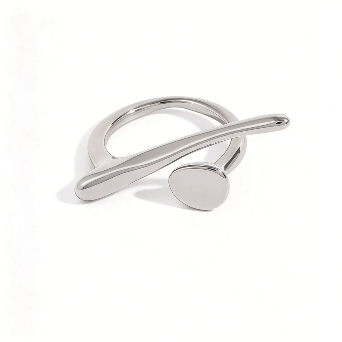Waterproof Abstract Sculptural Band Open Ring