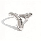 Waterproof Abstract Adjustable Band Open Ring