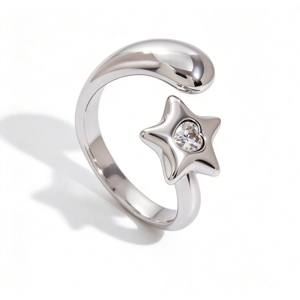 Waterproof Two-Tone Celestial Ring