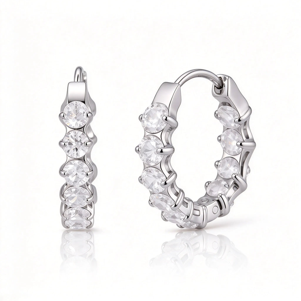 Waterproof Chunky Huggies CZ Hoop Earrings