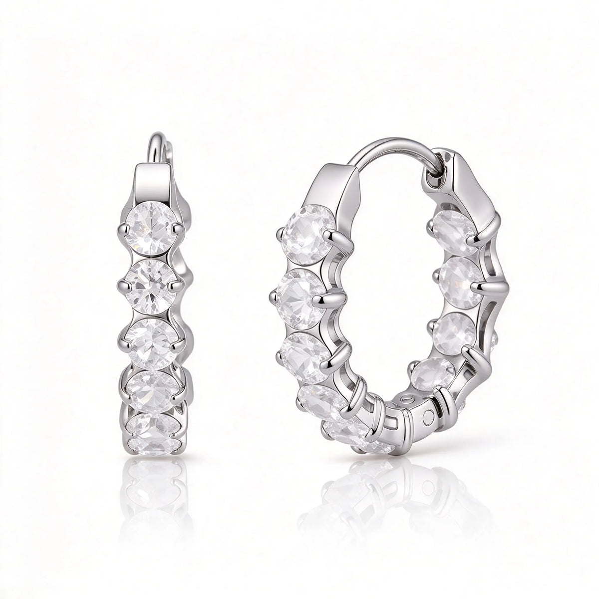 Waterproof Chunky Huggies CZ Hoop Earrings