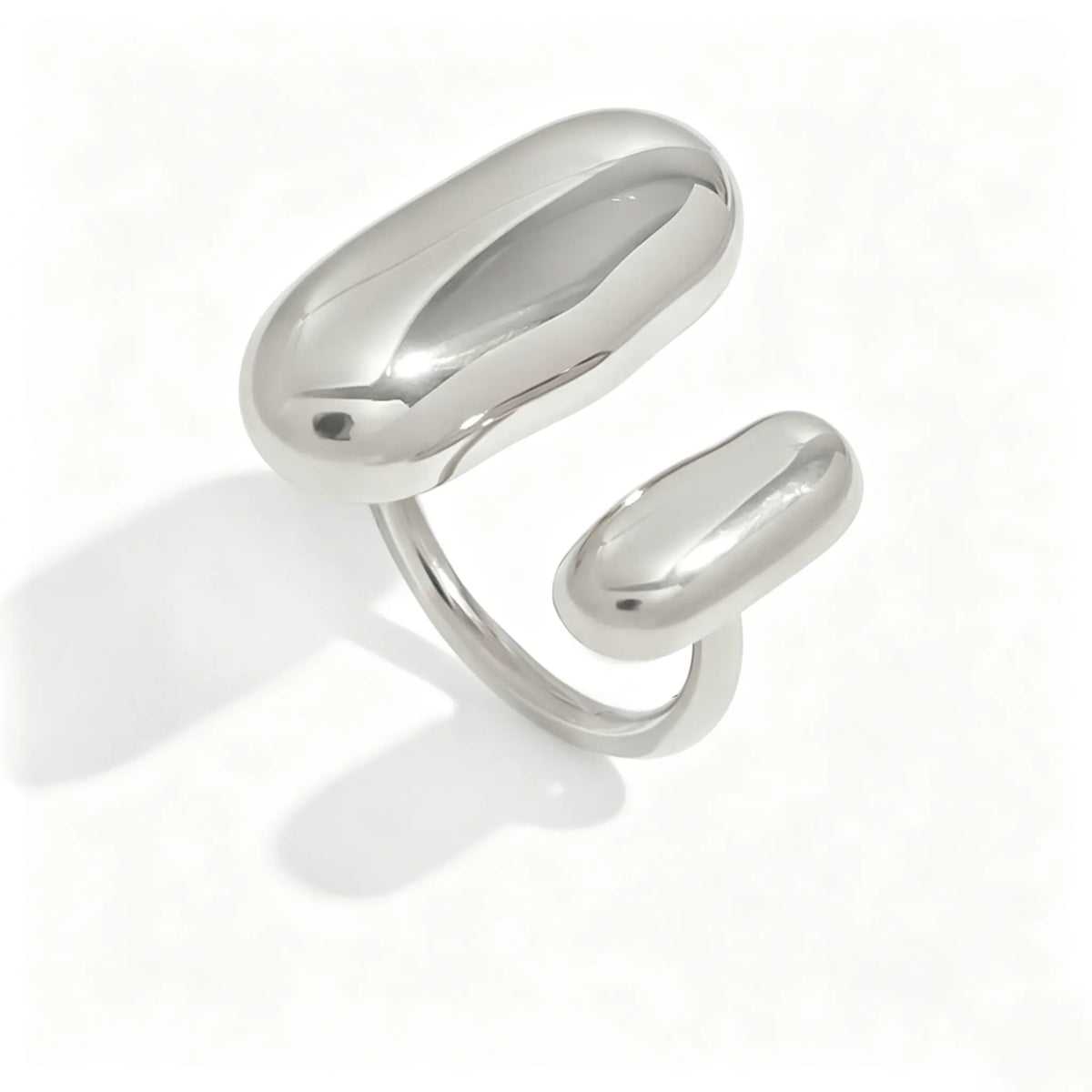 Waterproof Sculptural Pill Open Ring