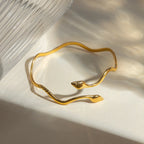 Snake Coil Bangle Bracelet – Waterproof 18K Gold
