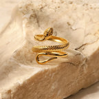 Waterproof Coiled Snake Open Ring