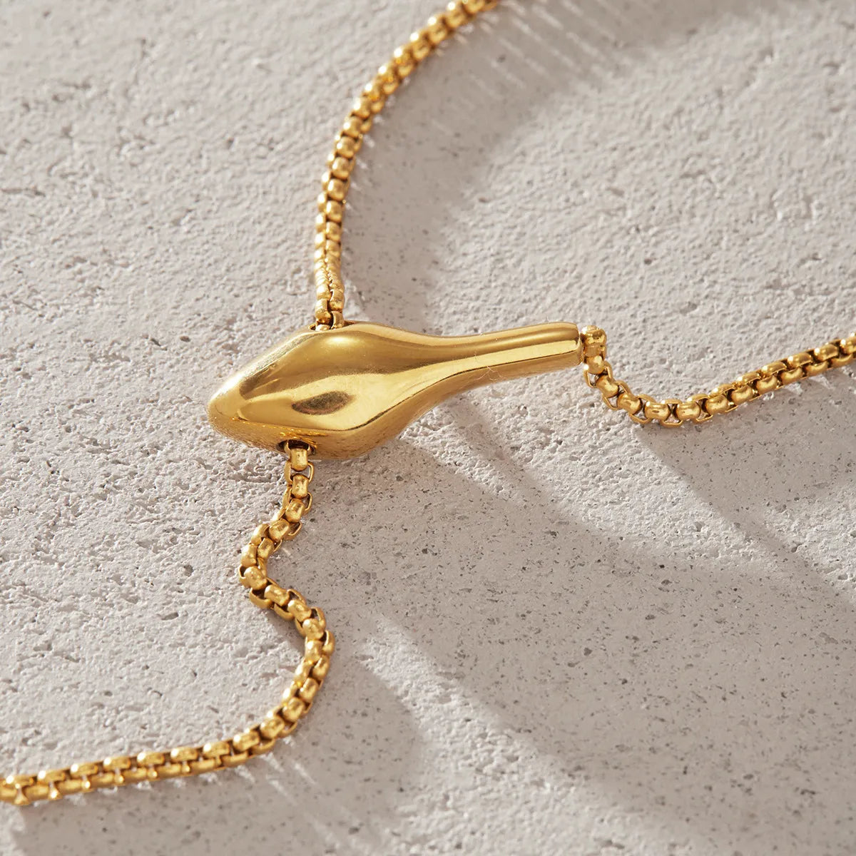 Snake Lariat Y-Necklace – Waterproof 18K Gold