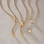 Snake Lariat Y-Necklace – Waterproof 18K Gold