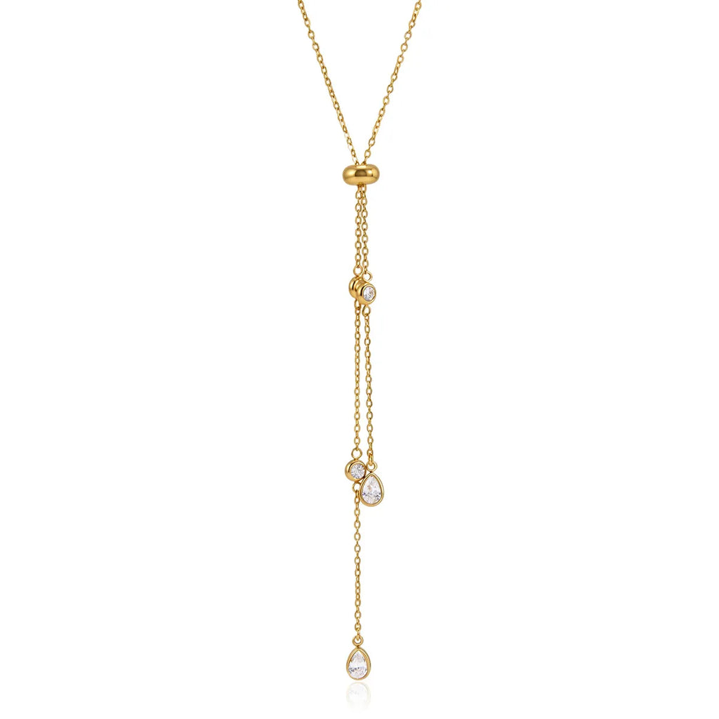 Adjustable Lariat Y-Necklace | Waterproof 18K Gold