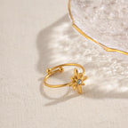 Minimalist Star Open Ring | Waterproof 18K Gold