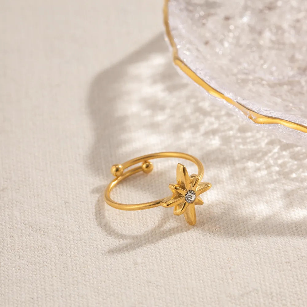 Minimalist Star Open Ring – Waterproof Stainless Steel