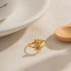Minimalist Star Open Ring | Waterproof 18K Gold