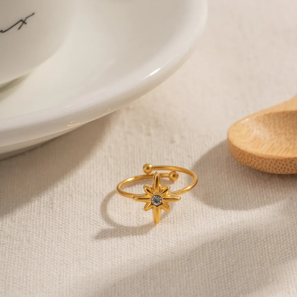 Minimalist Star Open Ring – Waterproof Stainless Steel