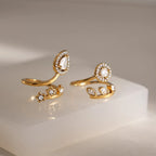 Celestial Leaf Wrap Ring | Waterproof 18K Gold