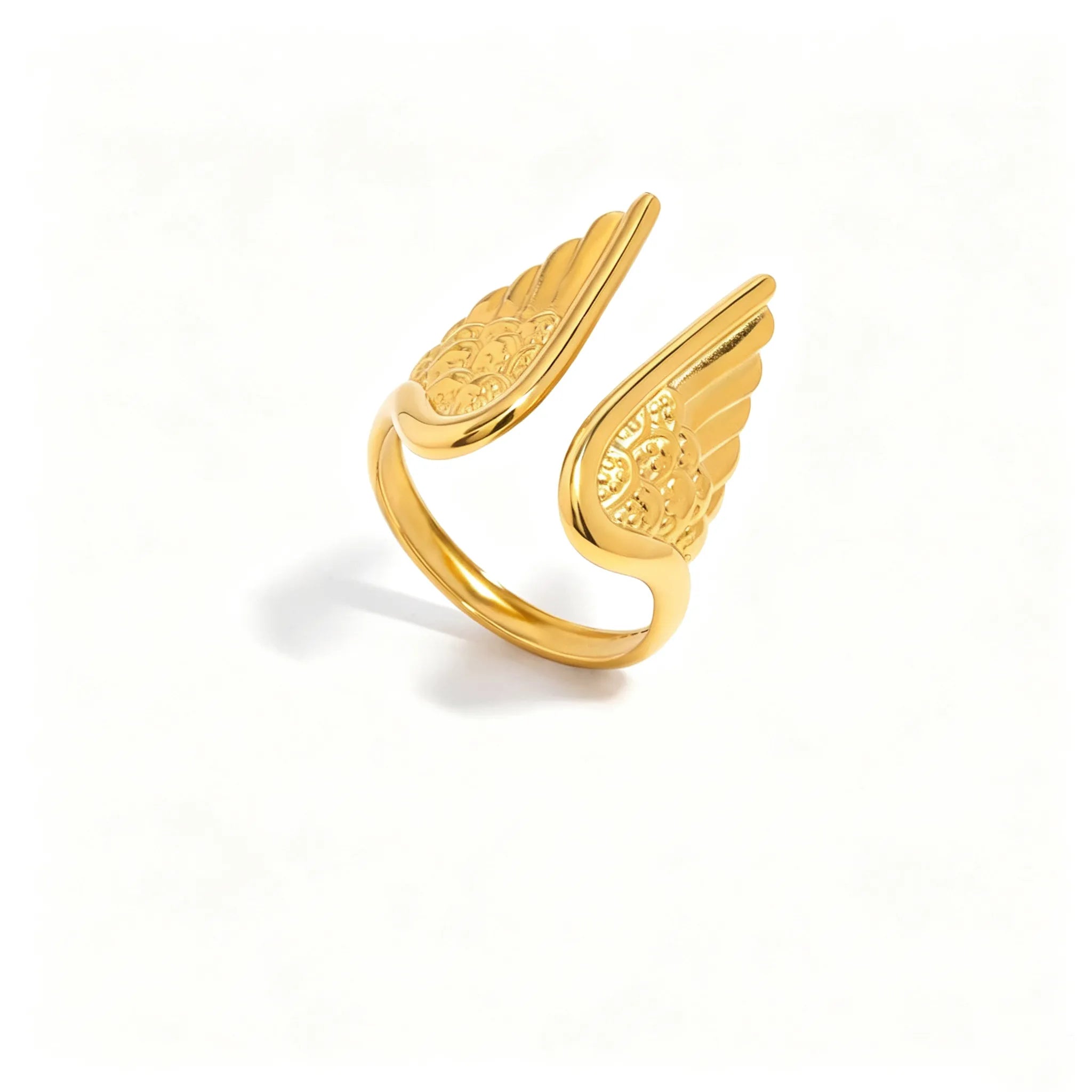 Angel Wings Open Ring – Waterproof 18K Gold