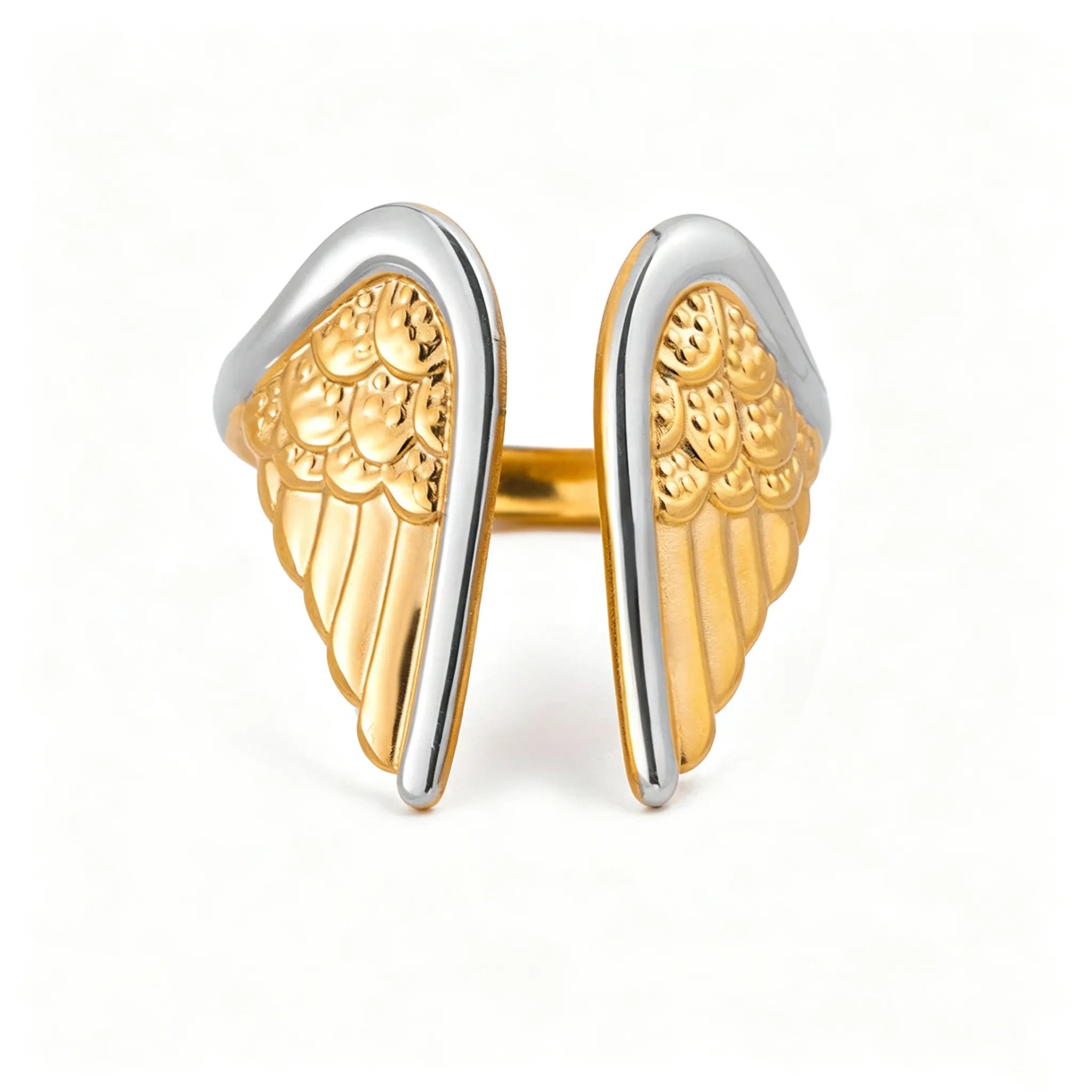 Angel Wings Open Ring – Waterproof 18K Gold