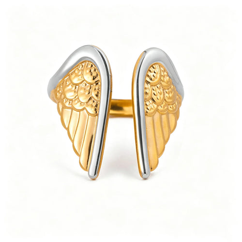 Angel Wings Open Ring – Waterproof 18K Gold