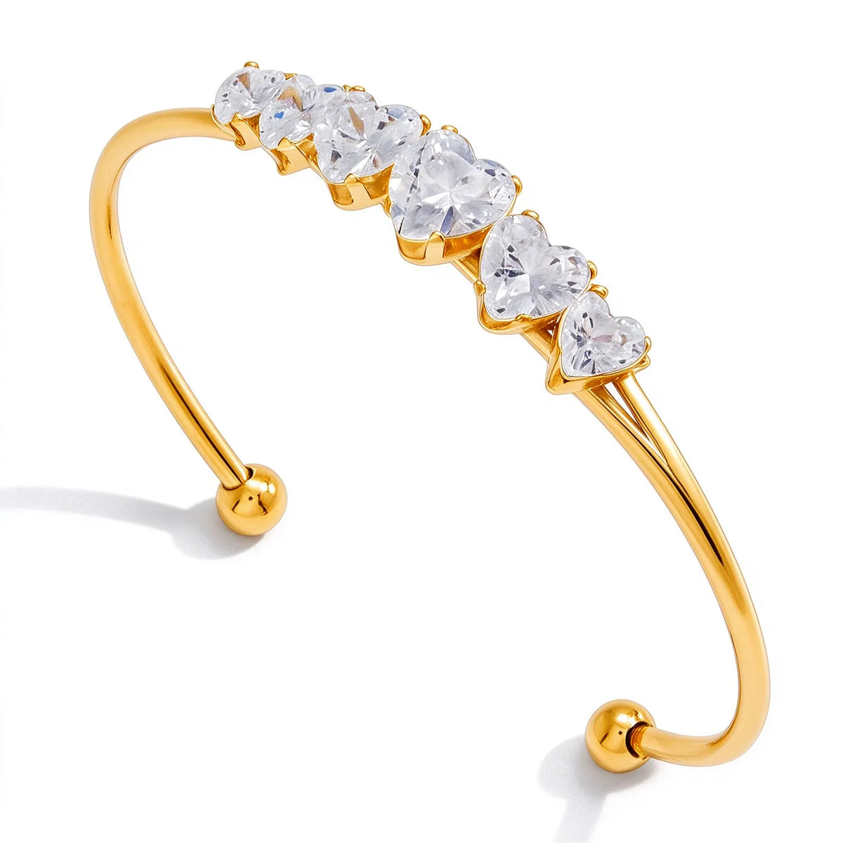 Waterproof CZ Crystal Cuff Bracelet