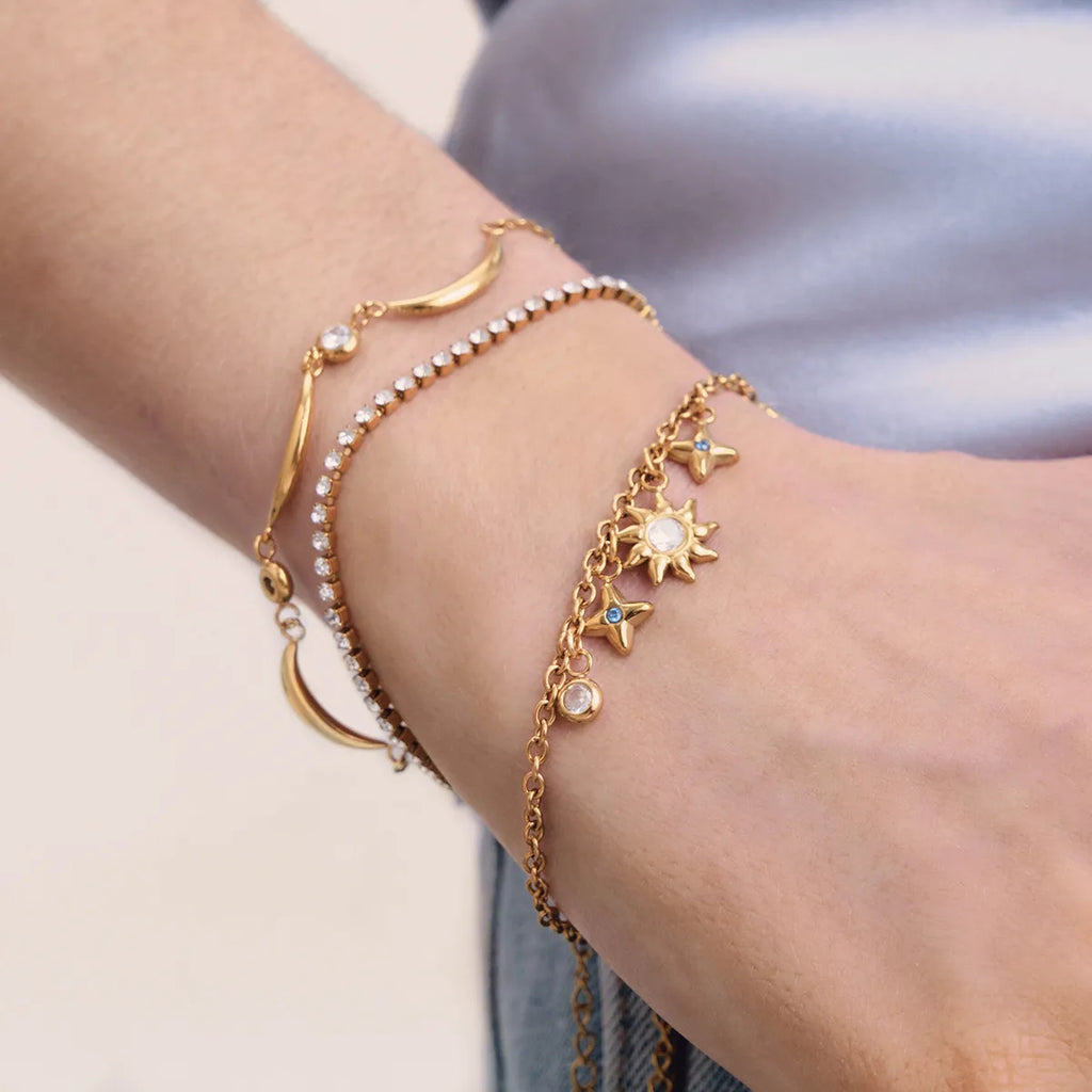 Star Moon Adjustable Bracelet – Waterproof Stainless Steel