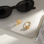 Waterproof Gold Spinner Rotatable Ring