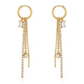 Waterproof Zircon Drop Hoop Earrings