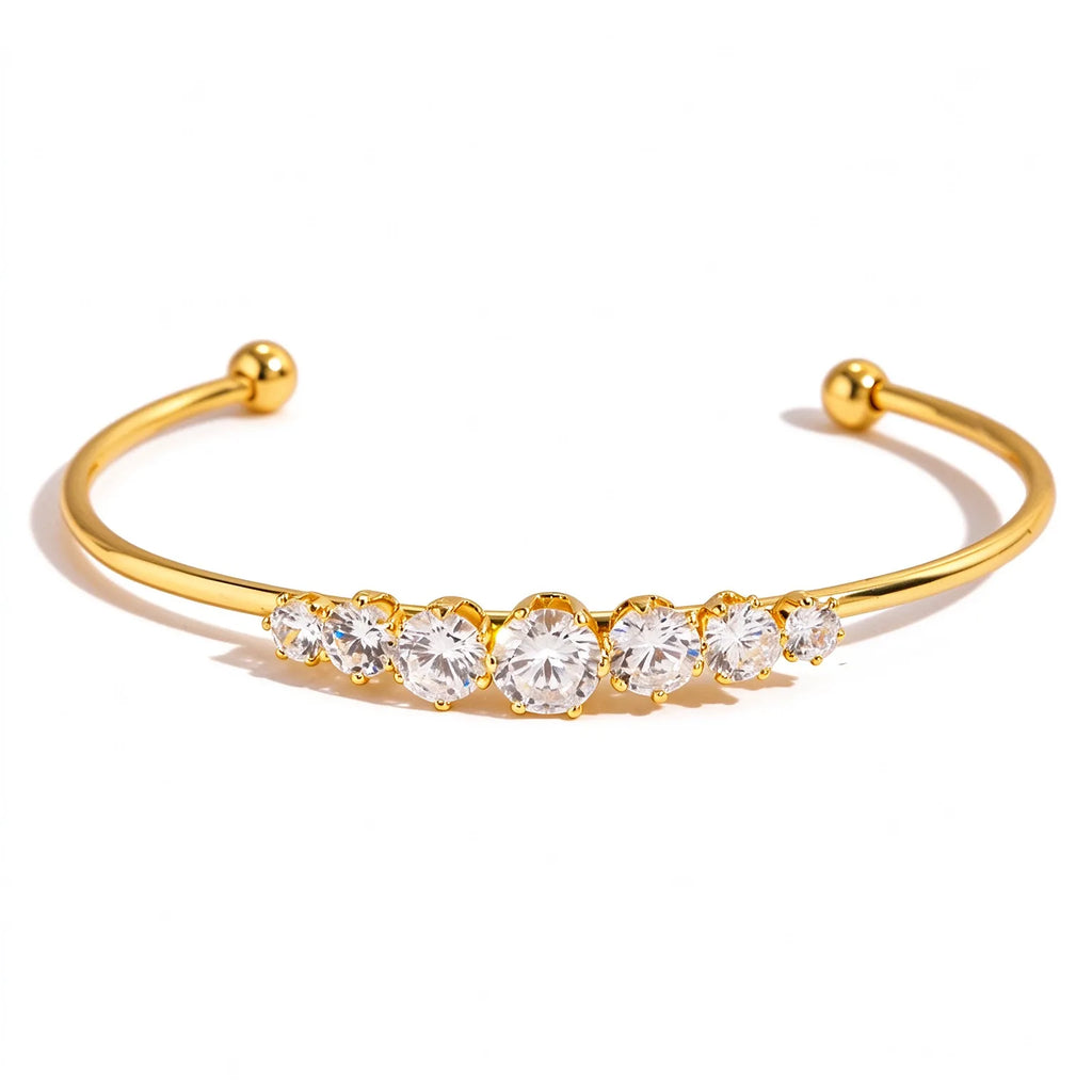 Waterproof CZ Crystal Cuff Bracelet