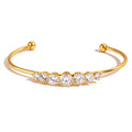 Waterproof CZ Crystal Cuff Bracelet