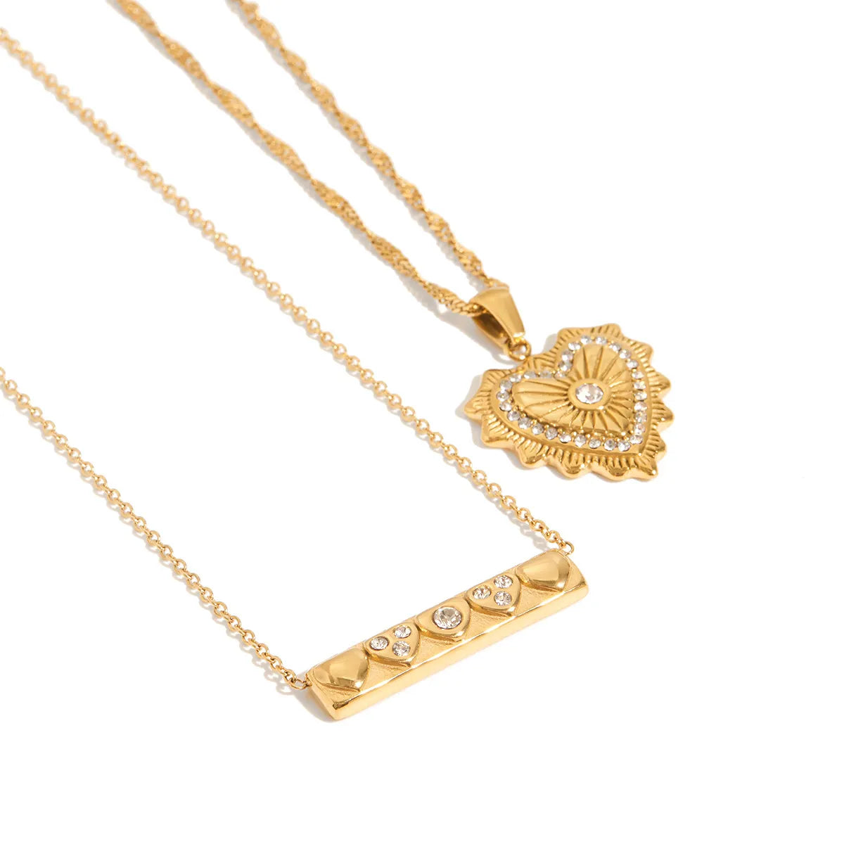 French Vintage Amour Pendant Necklace – Waterproof Steel