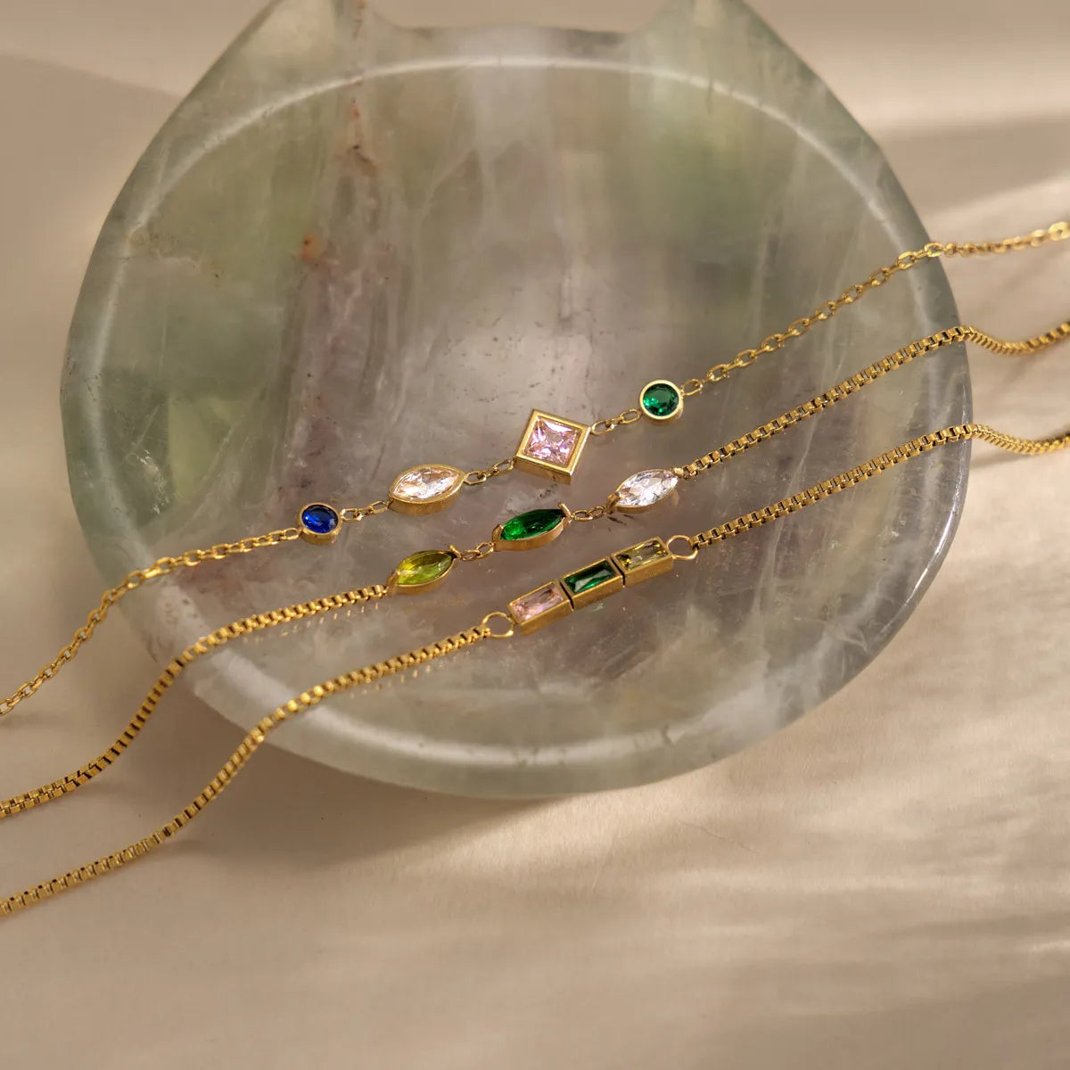 Colorful Crystal Bracelet | Waterproof 18K Gold