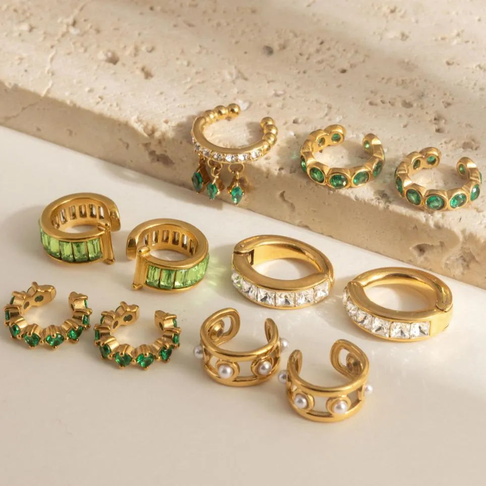 Non-Piercing Ear Cuff Set | Waterproof 18K Gold