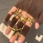 Starfish Gold Open Ring– Waterproof Stainless Steel