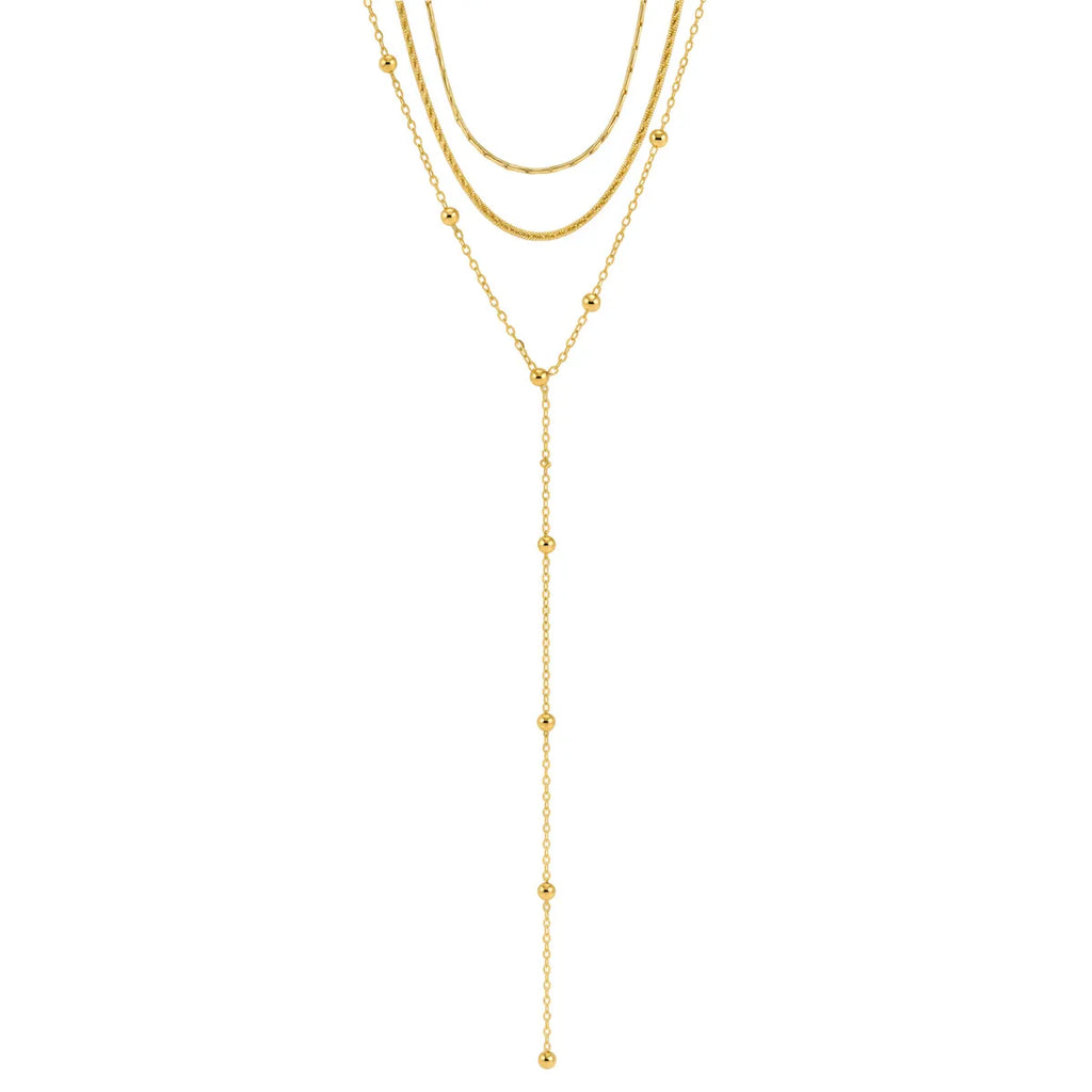 Triple Layer Chain Necklace | Waterproof 18K Gold