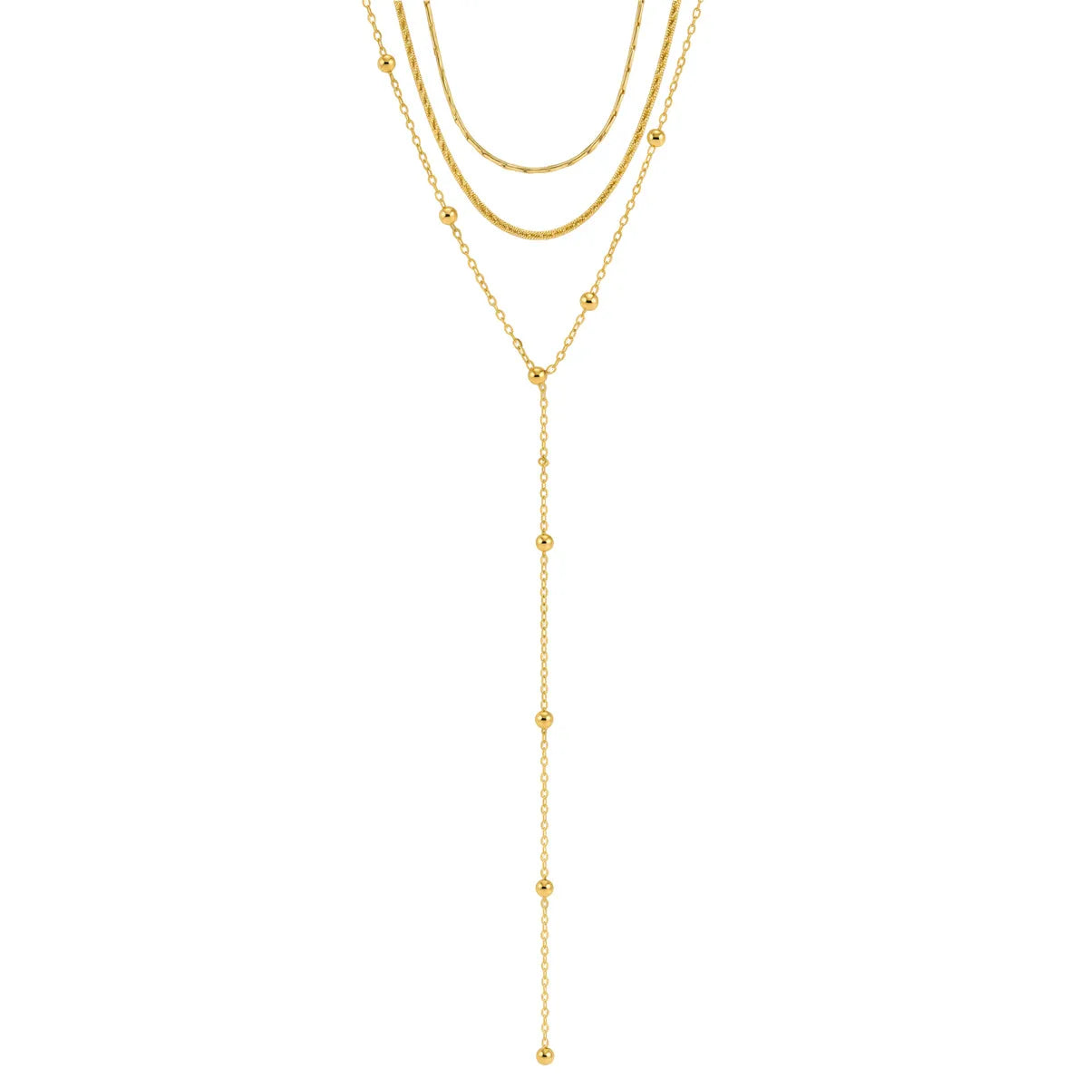 Triple Layer Chain Necklace | Waterproof 18K Gold