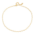 Waterproof Gold Layering Wavy Chain Necklace