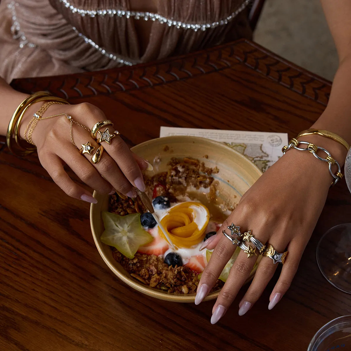 Waterproof Two-Tone Celestial Ring