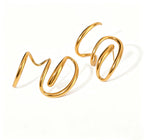 Gold Spiral Claw Drop Earrings | Waterproof Pear Zirconia