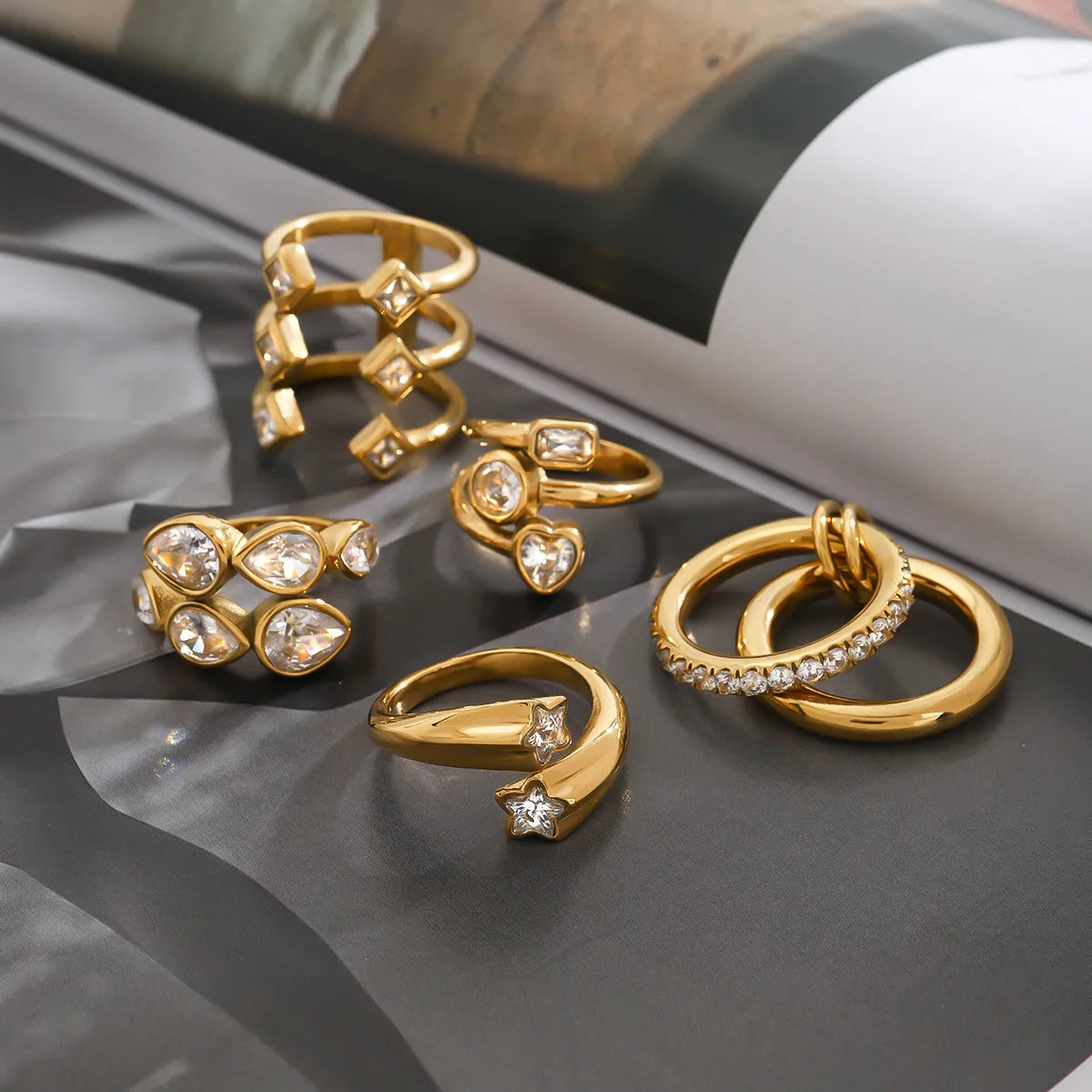 Waterproof Mixed-Cut CZ Ring Collection