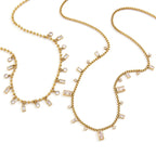 Waterproof CZ Station Necklace