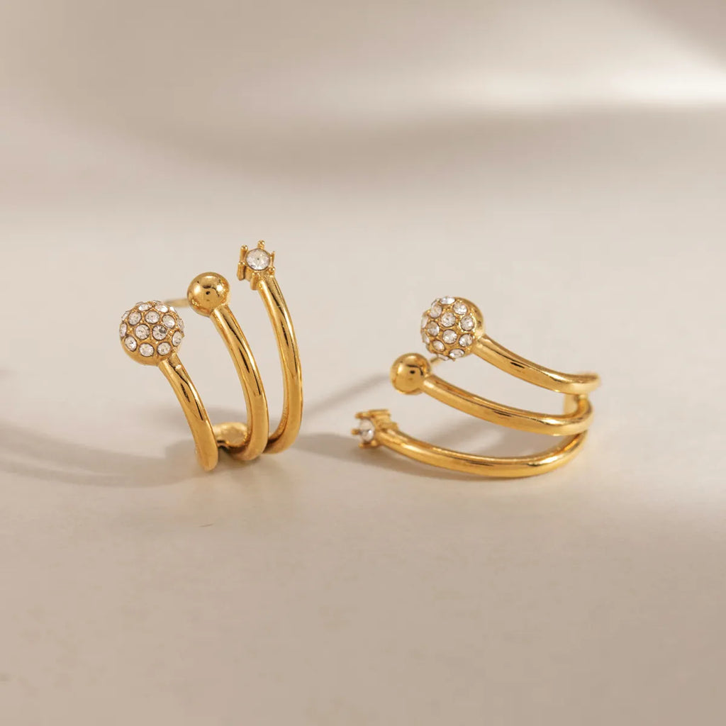 Waterproof Triple Hoop Earrings