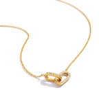 Waterproof Vintage Double Ring Pendant Necklace