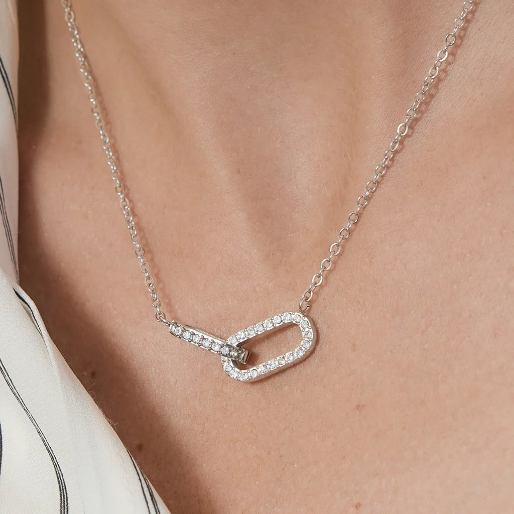 Waterproof Vintage Double Ring Pendant Necklace