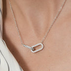Waterproof Vintage Double Ring Pendant Necklace