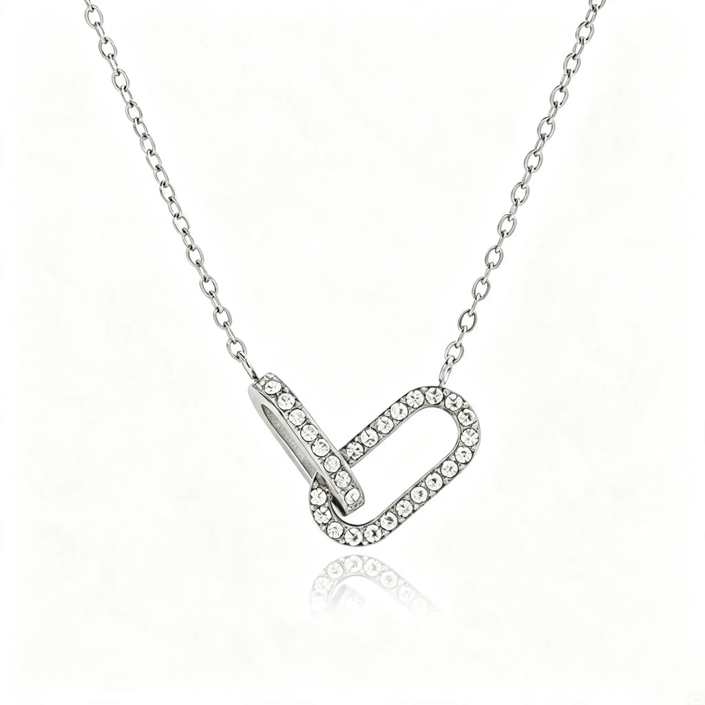 Waterproof Vintage Double Ring Pendant Necklace