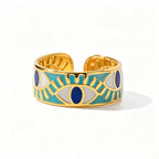 Lapis Lazuli Evil Eye Statement Ring | Waterproof 18K Gold