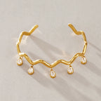 Waterproof  Wave Cuff CZ Bangle