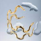 Waterproof Wavy Cuff Open Bangle Bracelet